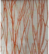 Orange Grey Twigs Design Poly Main Curtain Designs
